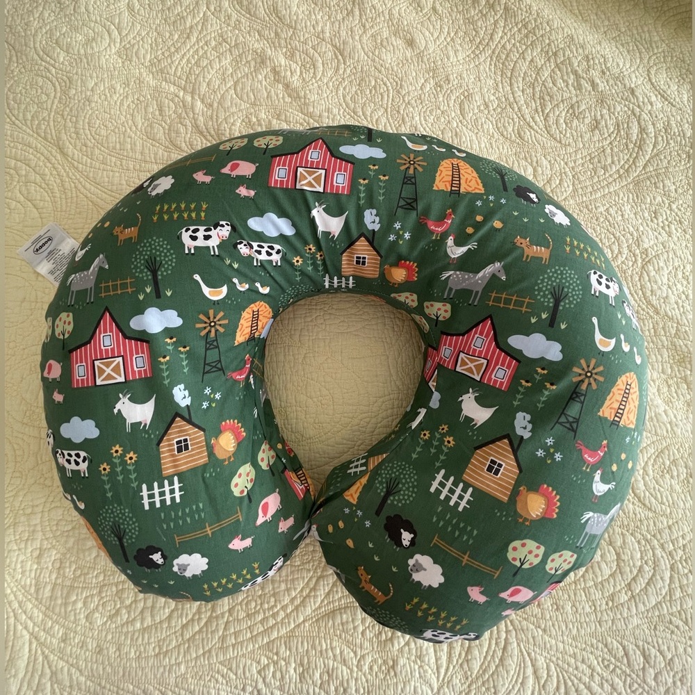 Boppy Nursing Pillow Original. Green Farm.